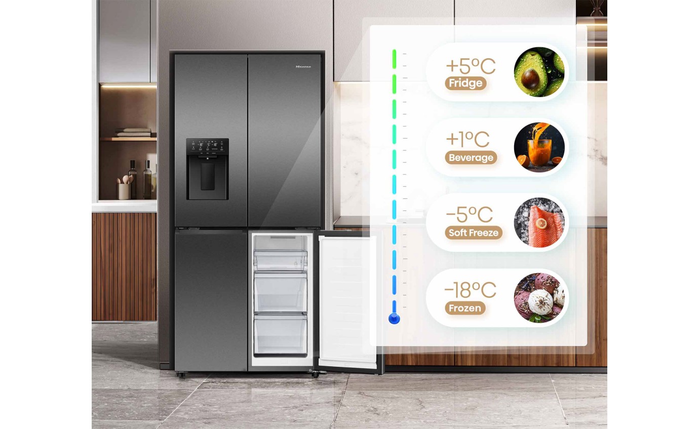 Hisense 483L French Door Refrigerator HRCD483TBW