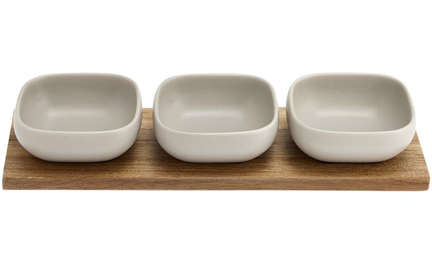 Ladelle Essentials 4 Piece Bowl Set (Stone) 62058
