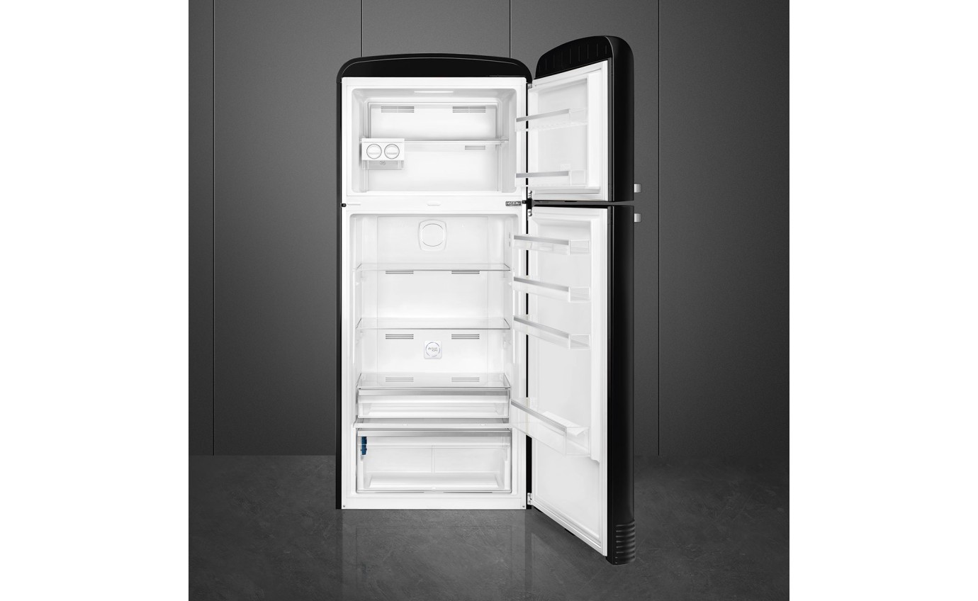 Smeg 524L 50s Style Retro Top Mount Fridge (Black) FAB50RBL5AU
