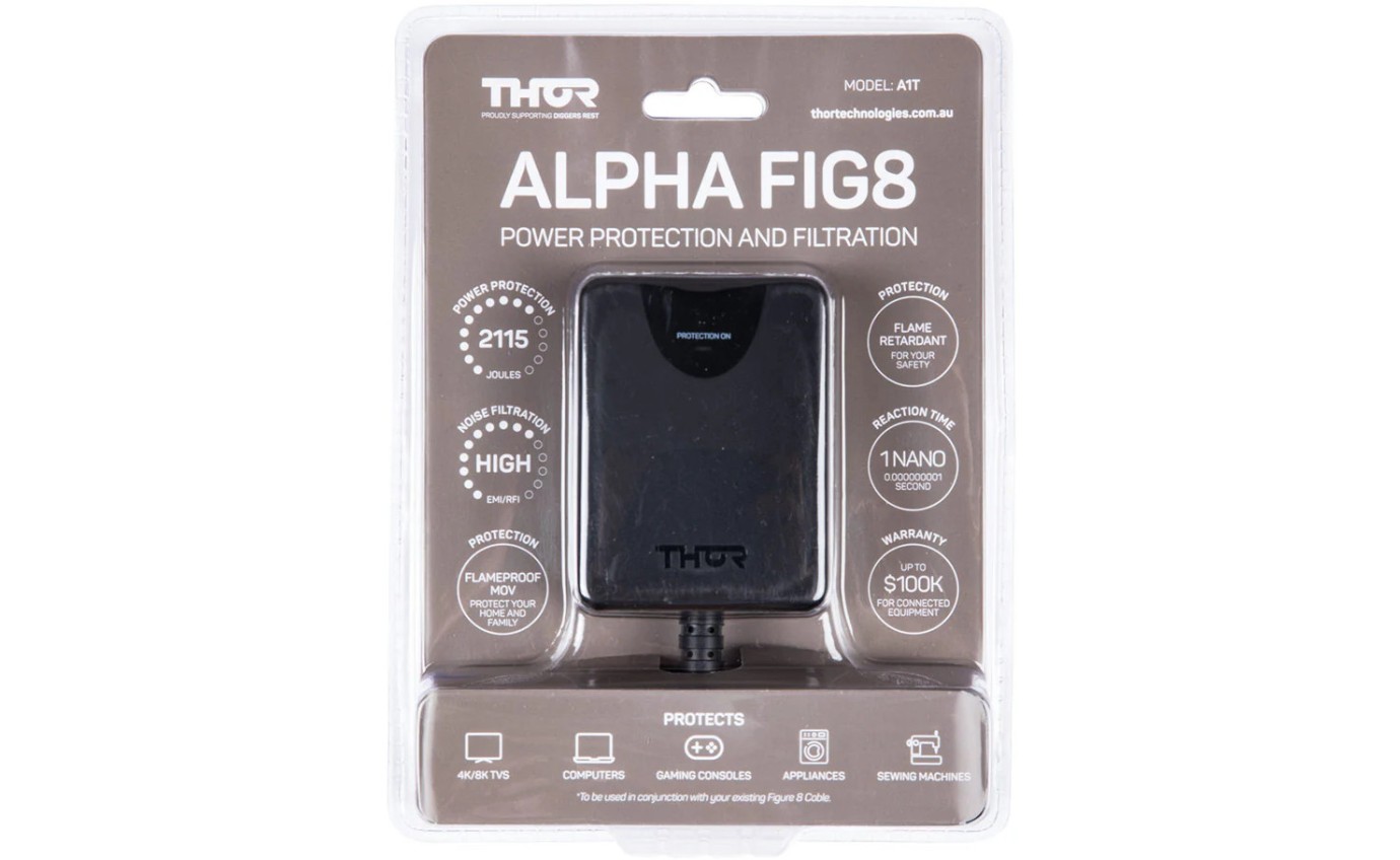 Thor Alpha Fig8 1 In-Line Surge Protected Single Power Outlet A1T