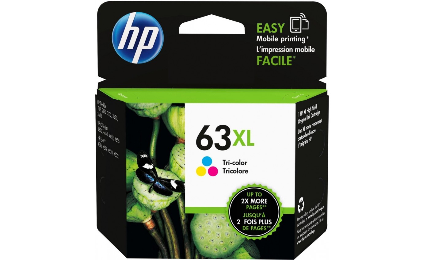 HP 63XL High Yield Tri-colour Original Ink Cartridge 4443312