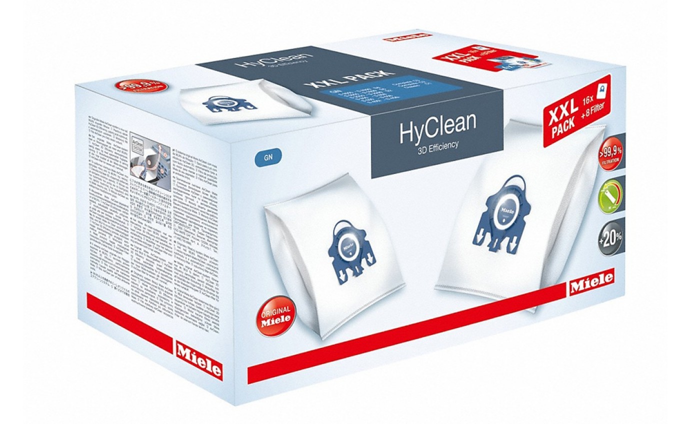 Miele HyClean GN Dustbags (16 Pack + 8 Filters) 10408410