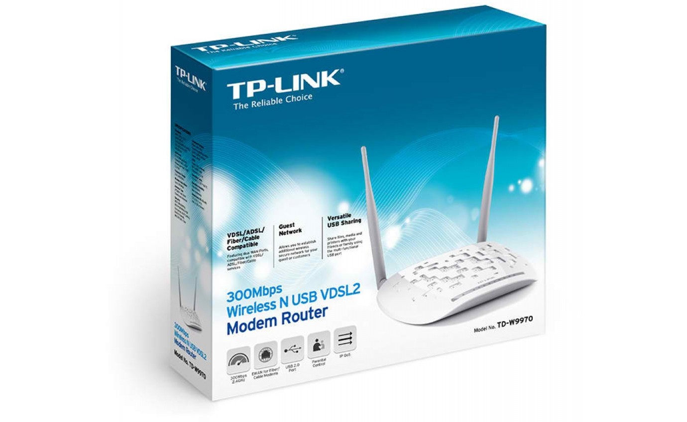 TP-Link 300Mbps Wireless N USB VDSL/ADSL Modem Router TDW9970