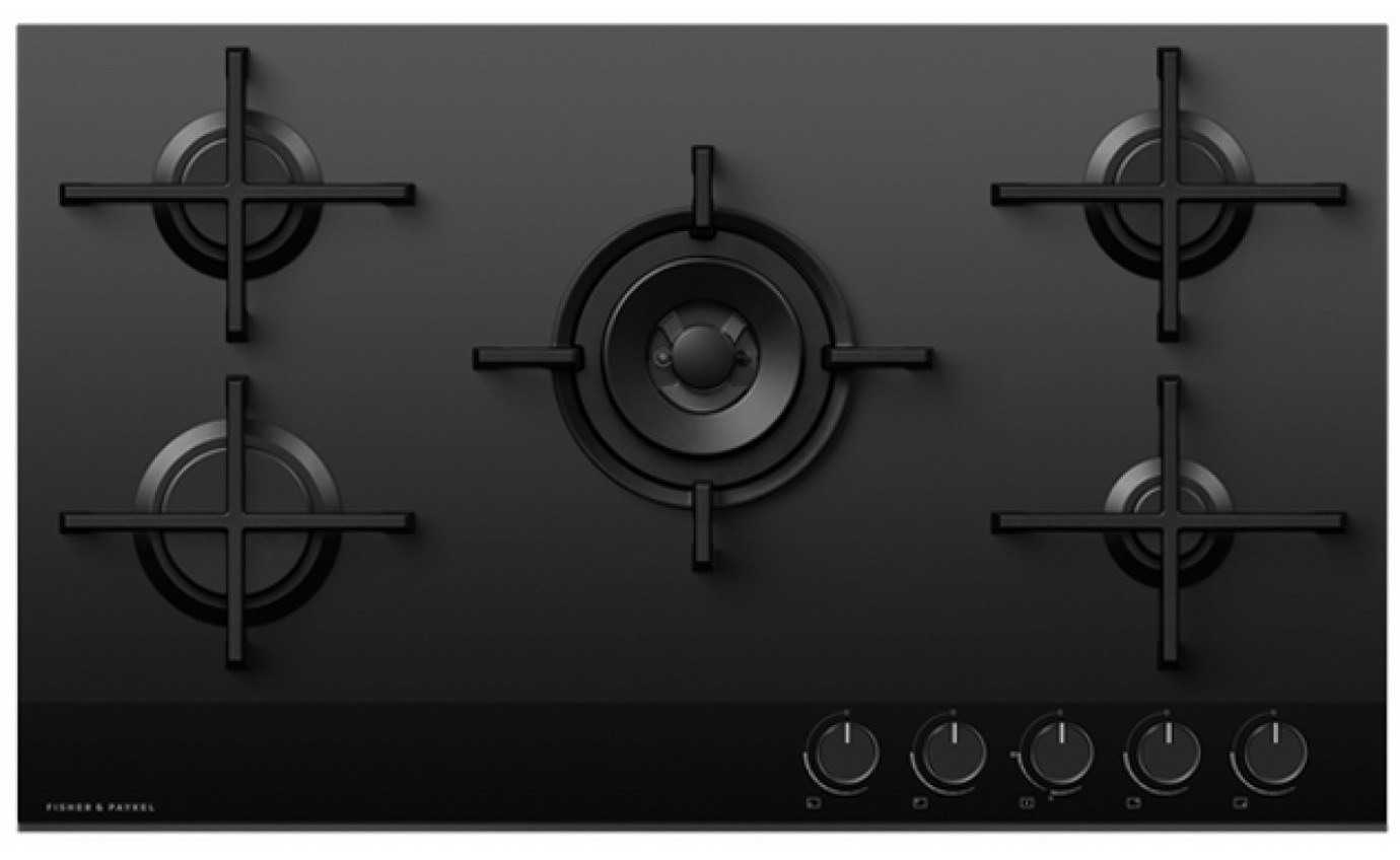 Fisher & Paykel 90cm Gas on Glass Cooktop cg905dnggb4