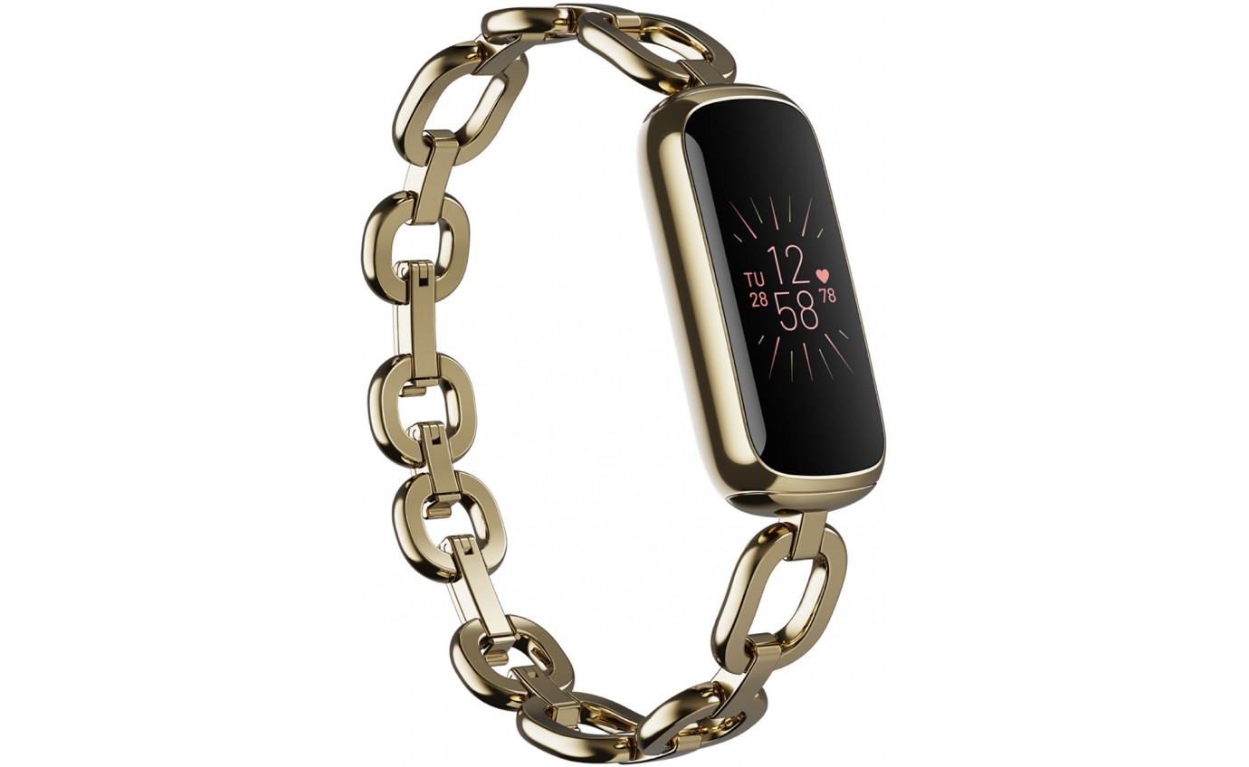 Fitbit Luxe SE Gold Gorjana Parker Link Bracelet with Peony Band FB422GLPKFRCJK