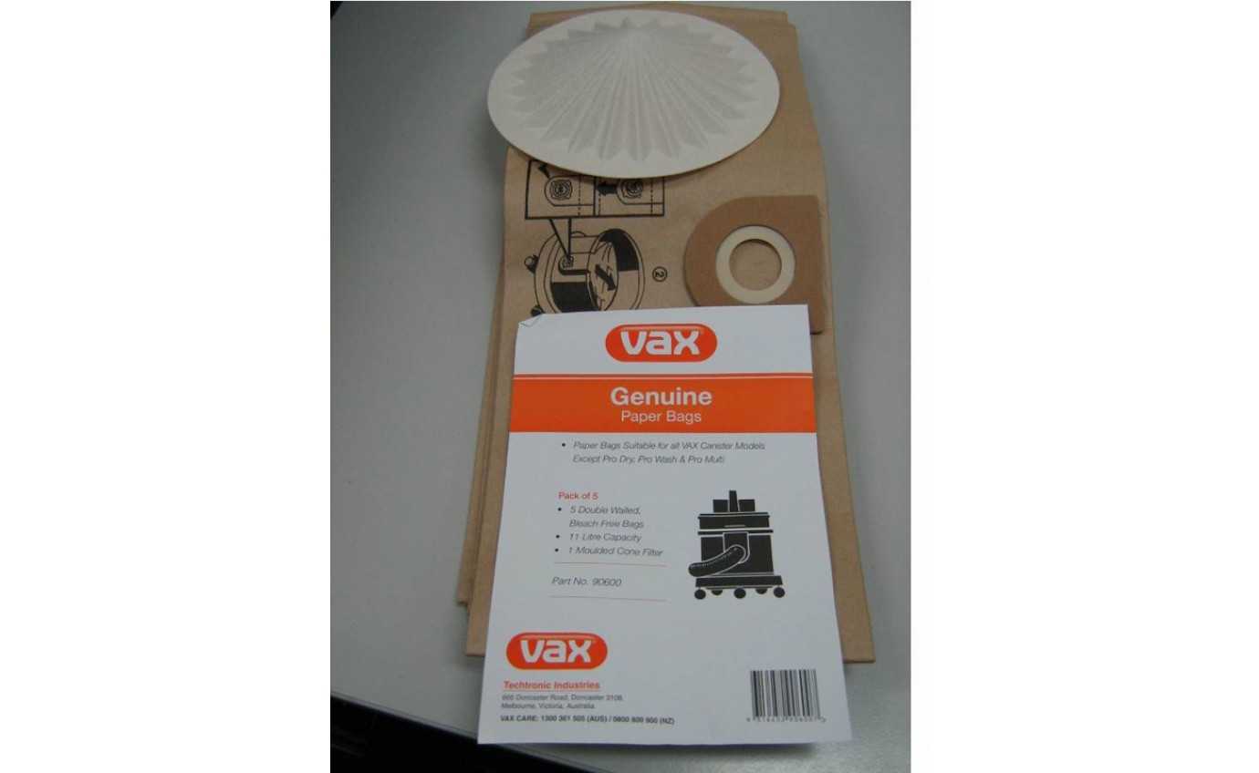 Vax Genuine Vacuum Paper Bags - 5 Pack 90600