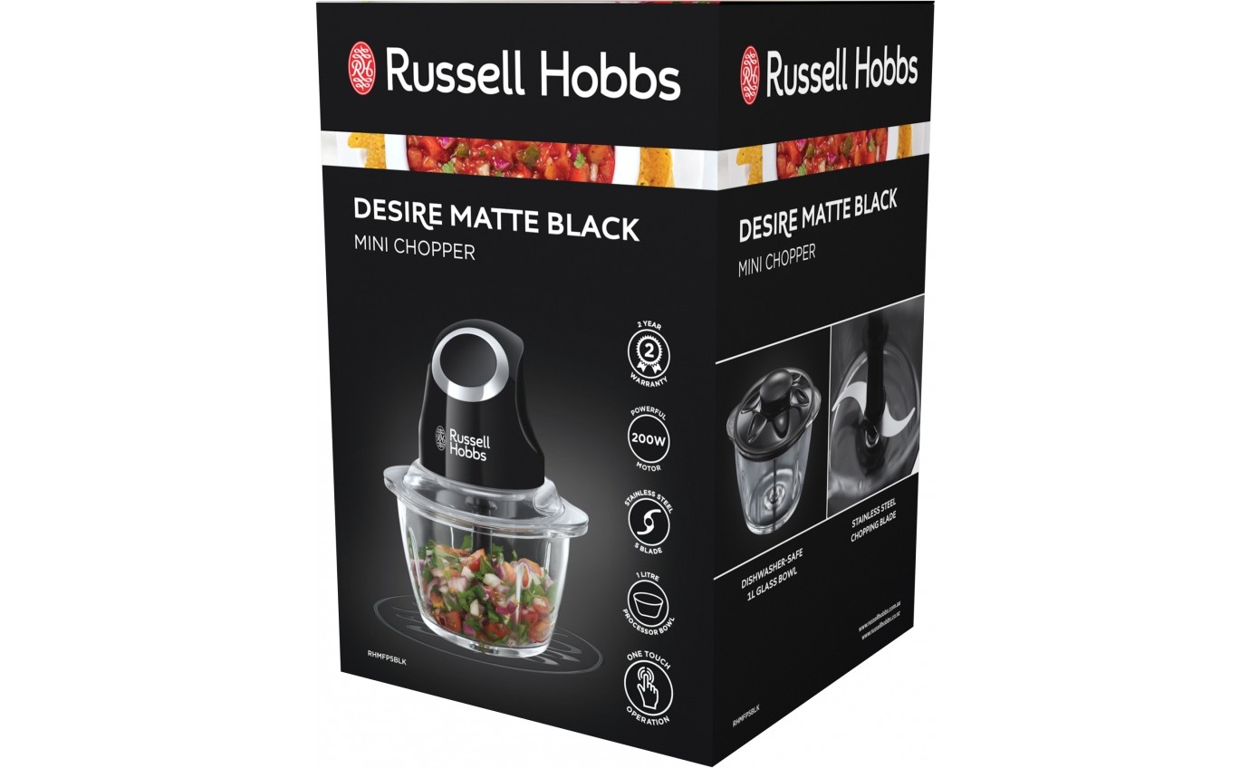 Russell Hobbs Desire Chopper Food Processor (Matte Black) RHMFP5BLK