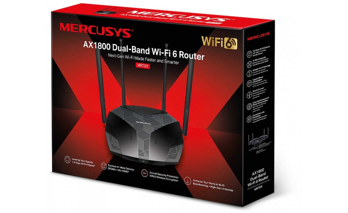 Mercusys AX1800 Dual-Band Wi-Fi 6 Router MR70X