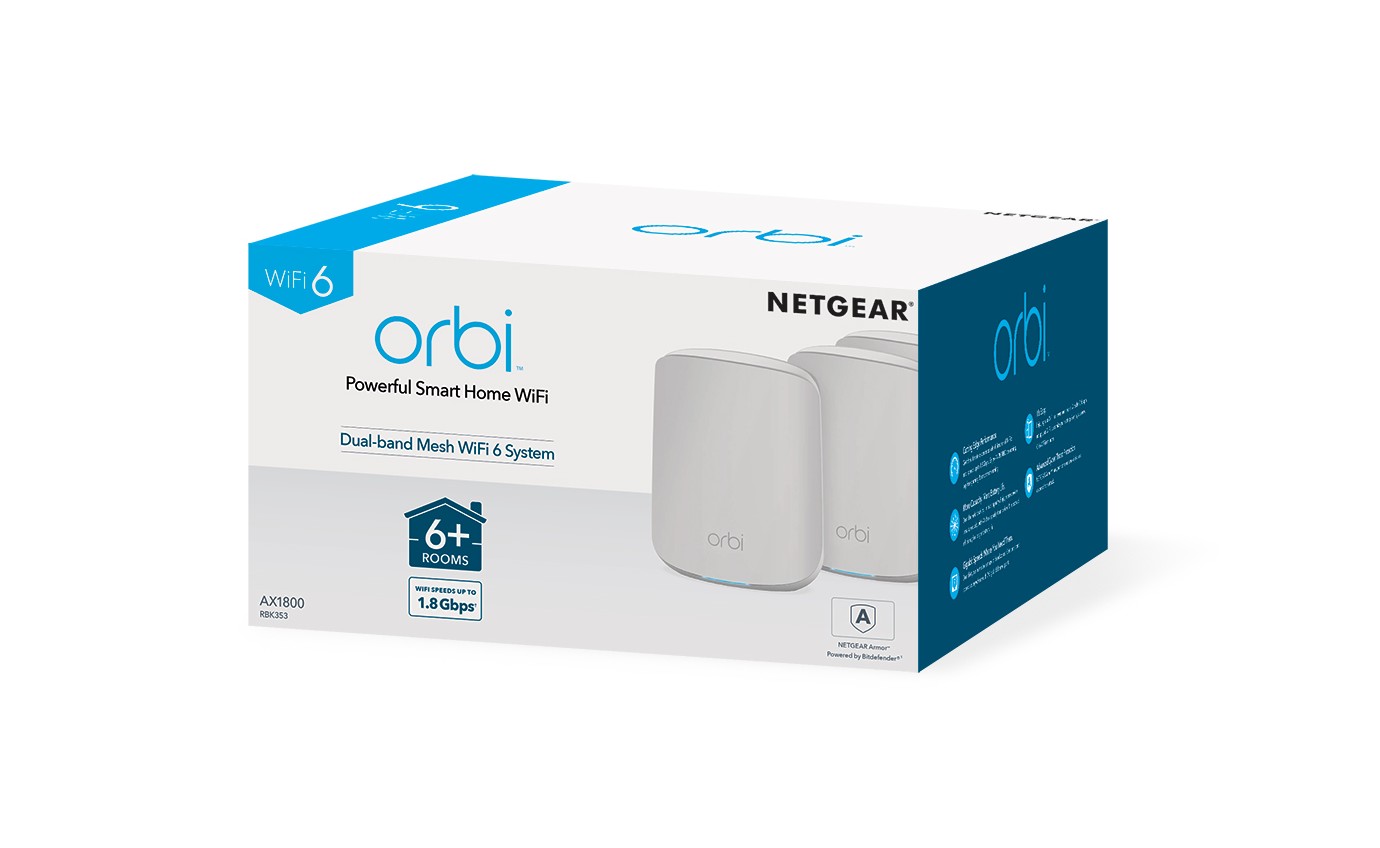 Netgear Orbi WiFi 6 Dual-Band Mesh System (3 Pack) RBK353