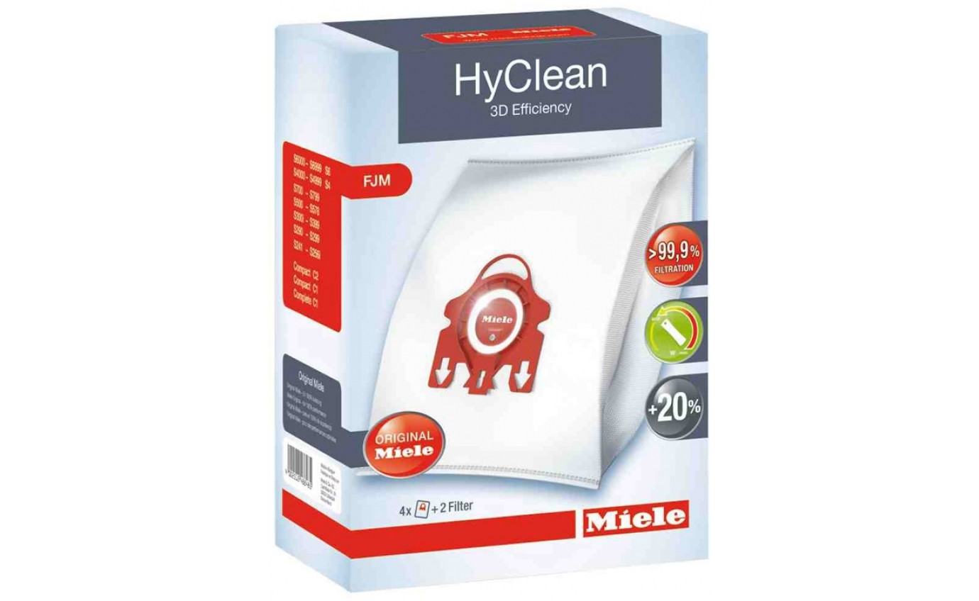 Miele FJM Hyclean 3D Dustbags (4 Pack + Filter) 09917710