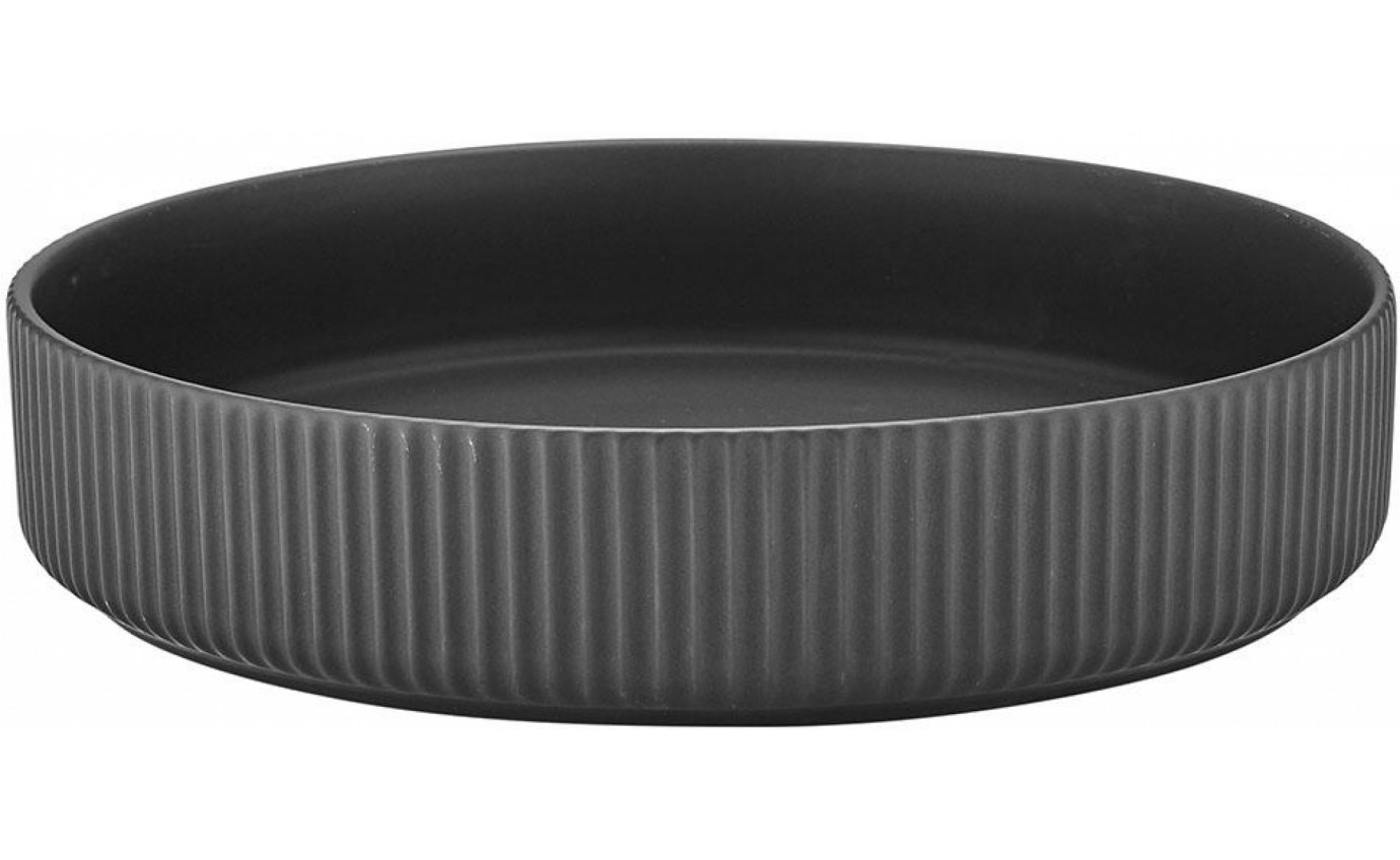 Ladelle Linear Ribbed Salad Bowl - Charcoal 62830