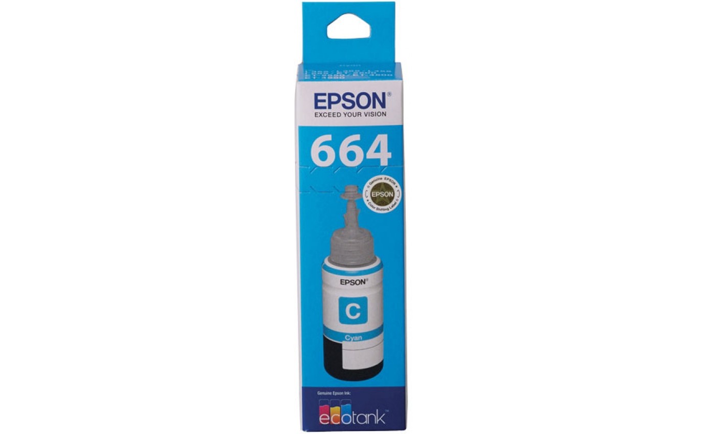 Epson T664 Cyan EcoTank Ink Bottle Suits ET2550 ET4500 T664292