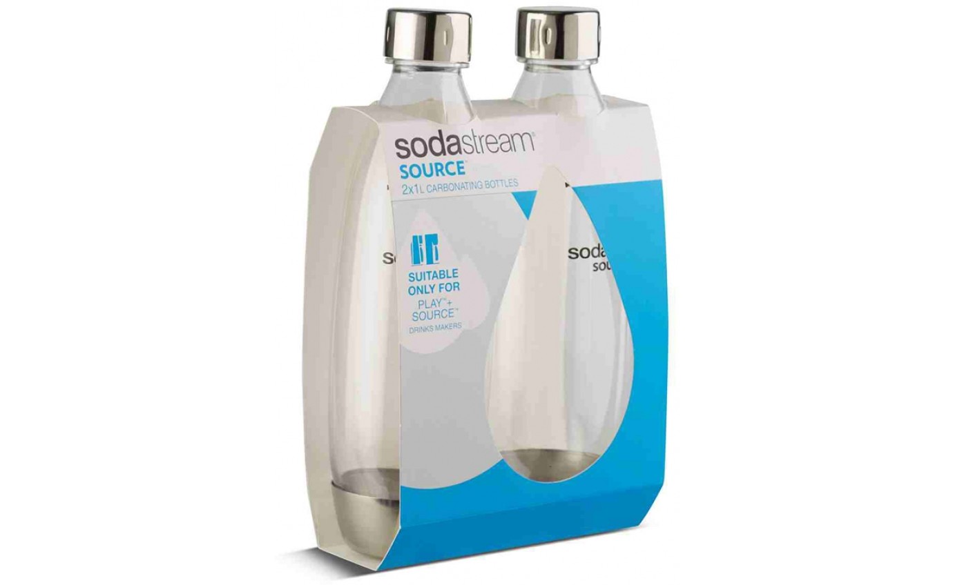 Sodastream Fuse 1L Bottles (Twin Pack - Metal) 1741290610
