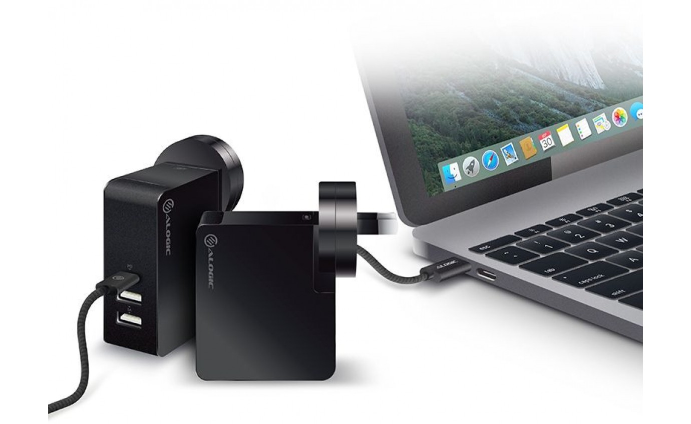 Alogic USB-C Wall/Laptop Charger - Black WCC2A45BK