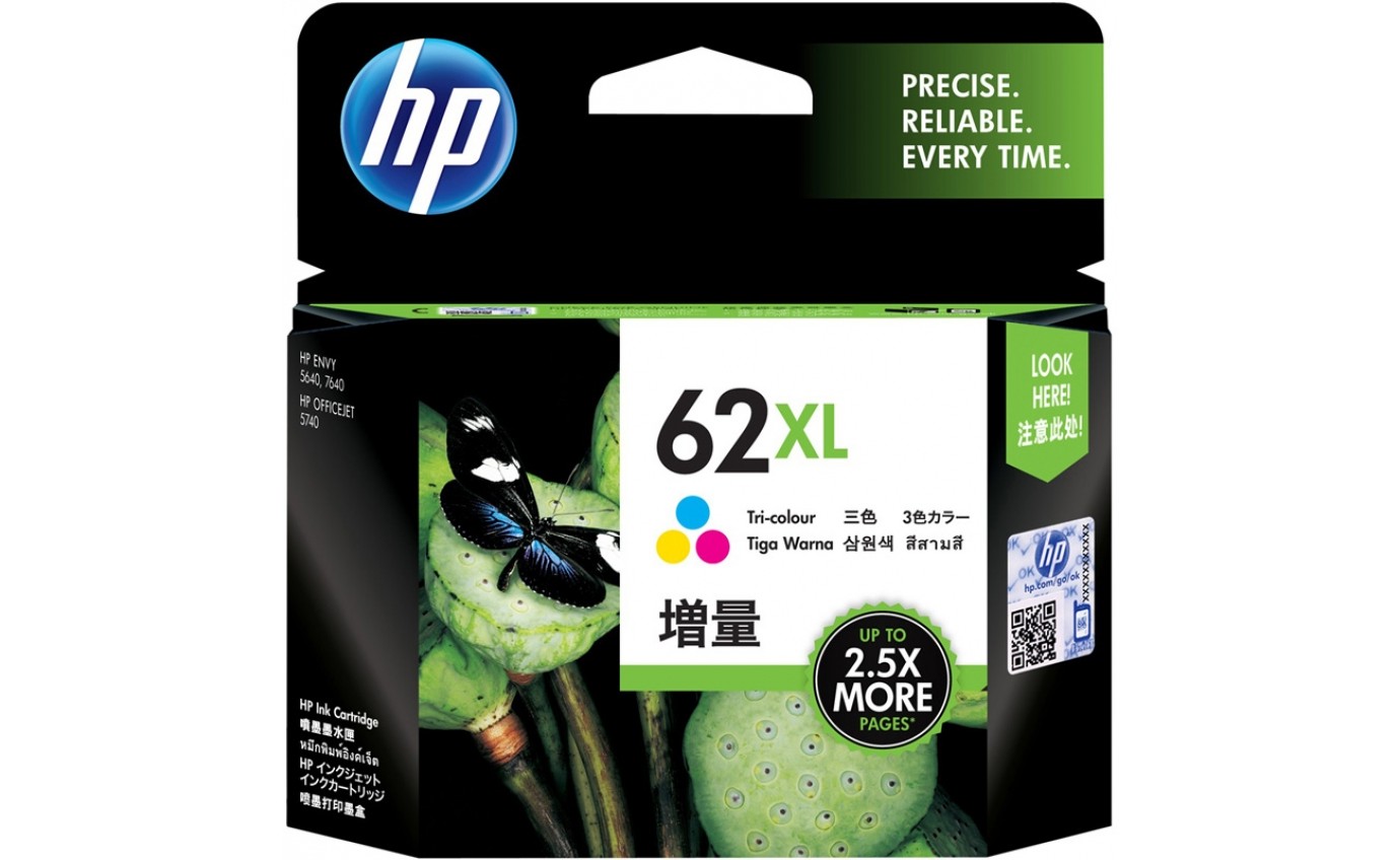 HP 62XL High Yield Ink Cartridge (Tri Colour) 2736261