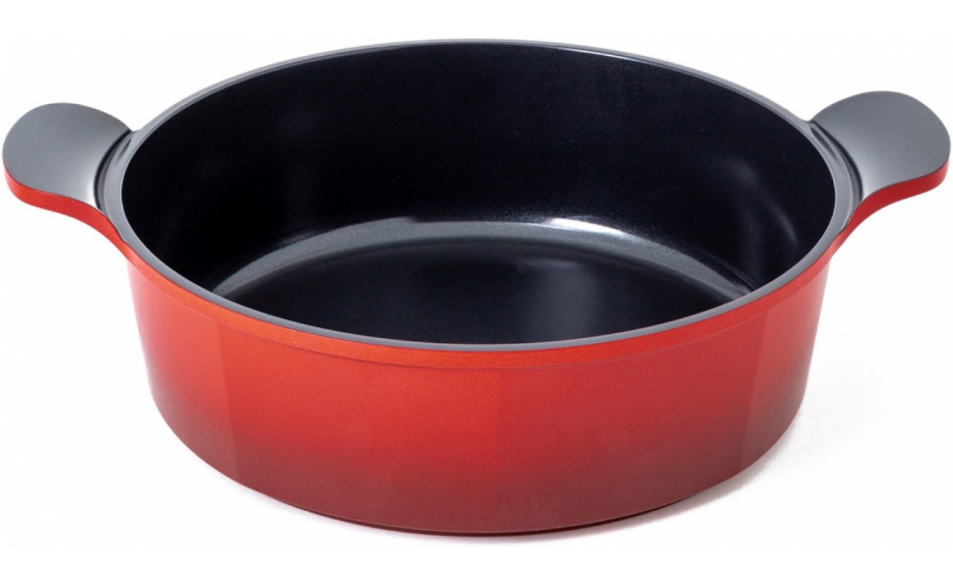 Neoflam 28cm Venn Low Casserole Induction Red CVL28R