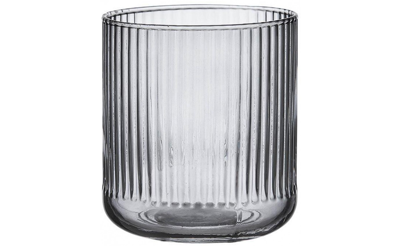Ladelle Zephyr Ribbed Glass Tumbler - Charcoal 62409