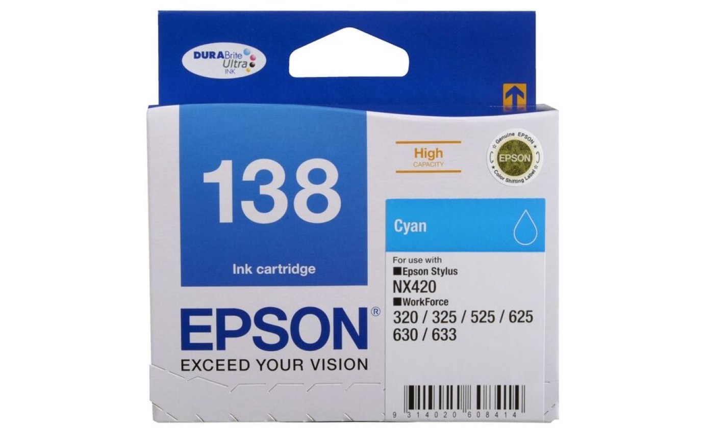 Epson 138 High Capacity Ink Cartridge (Cyan) T138292