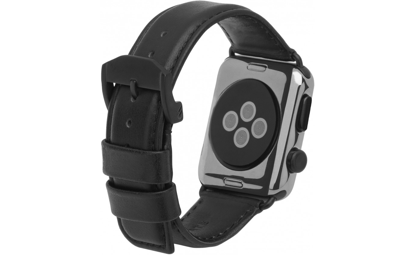 Case-Mate Signature Leather Band for Apple Watch [42-44mm] (Black) CM034431