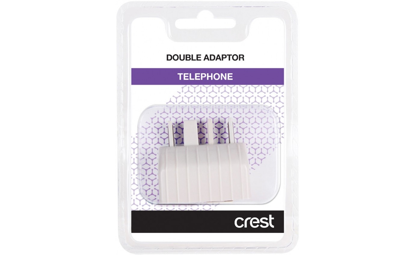 Crest Telephone Wall Socket RJ1245 Double Adapter TA104DA