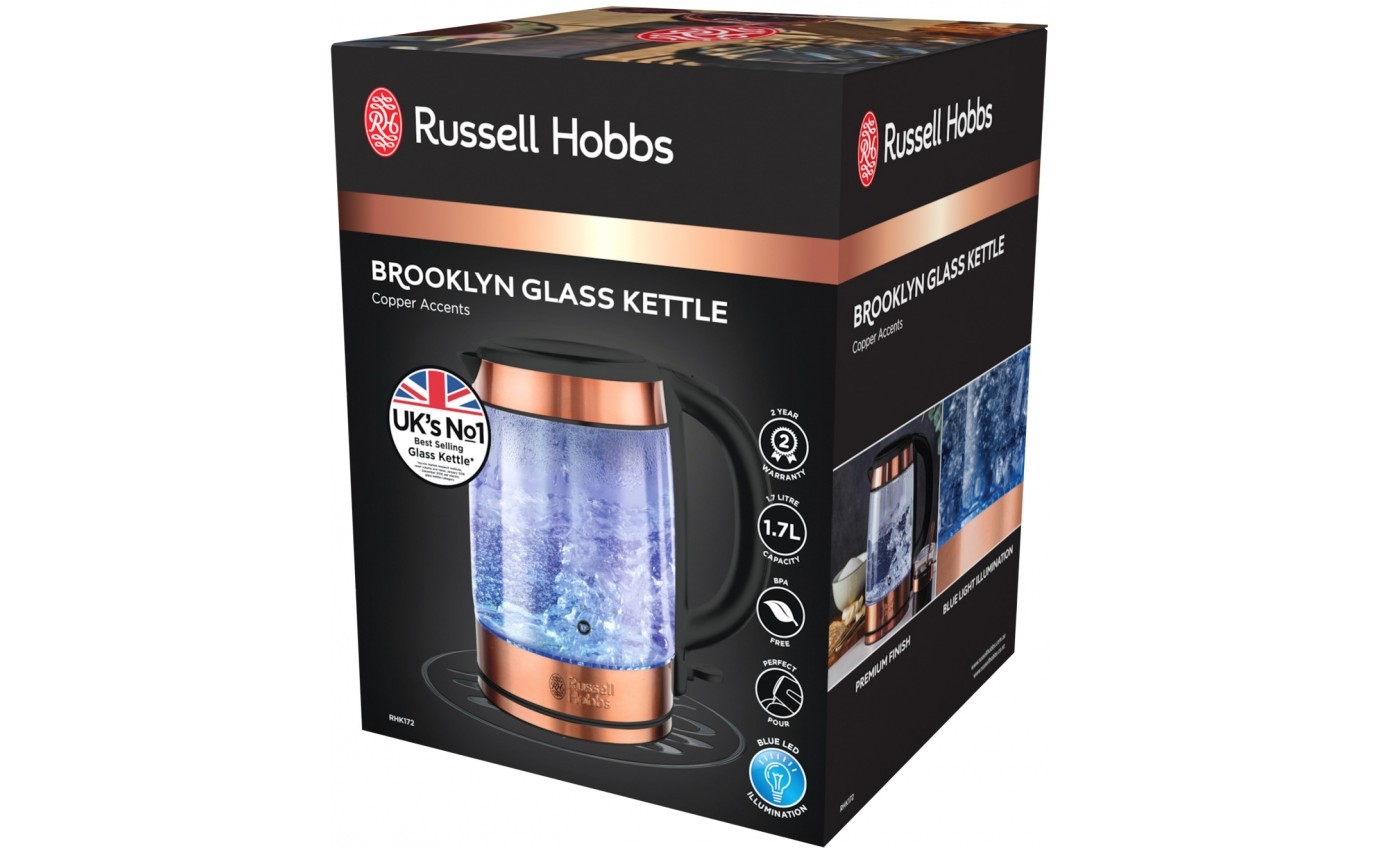 Russell Hobbs Brooklyn Glass Kettle (Copper) RHK172