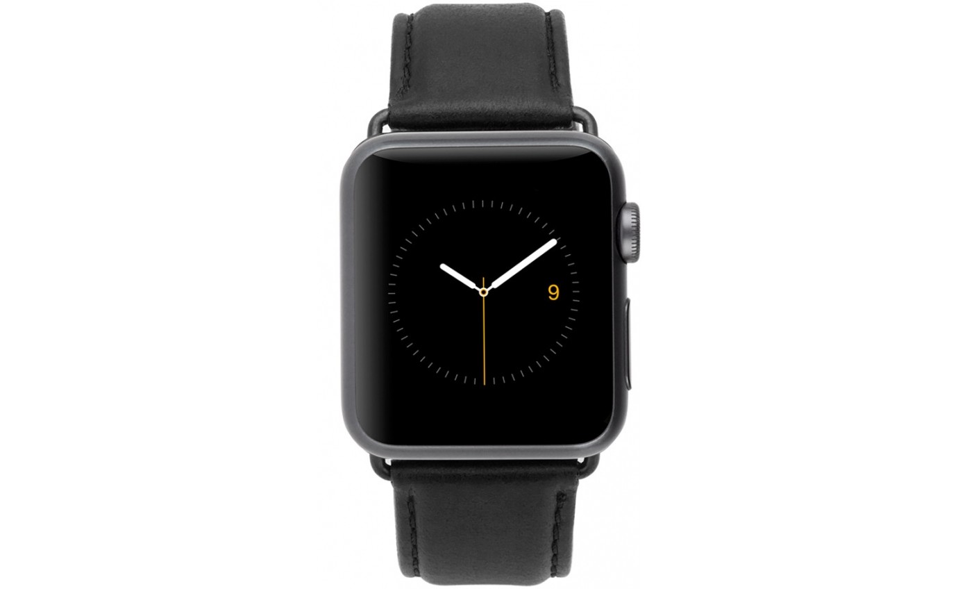 Case-Mate Signature Leather Band for Apple Watch [42-44mm] (Black) CM034431