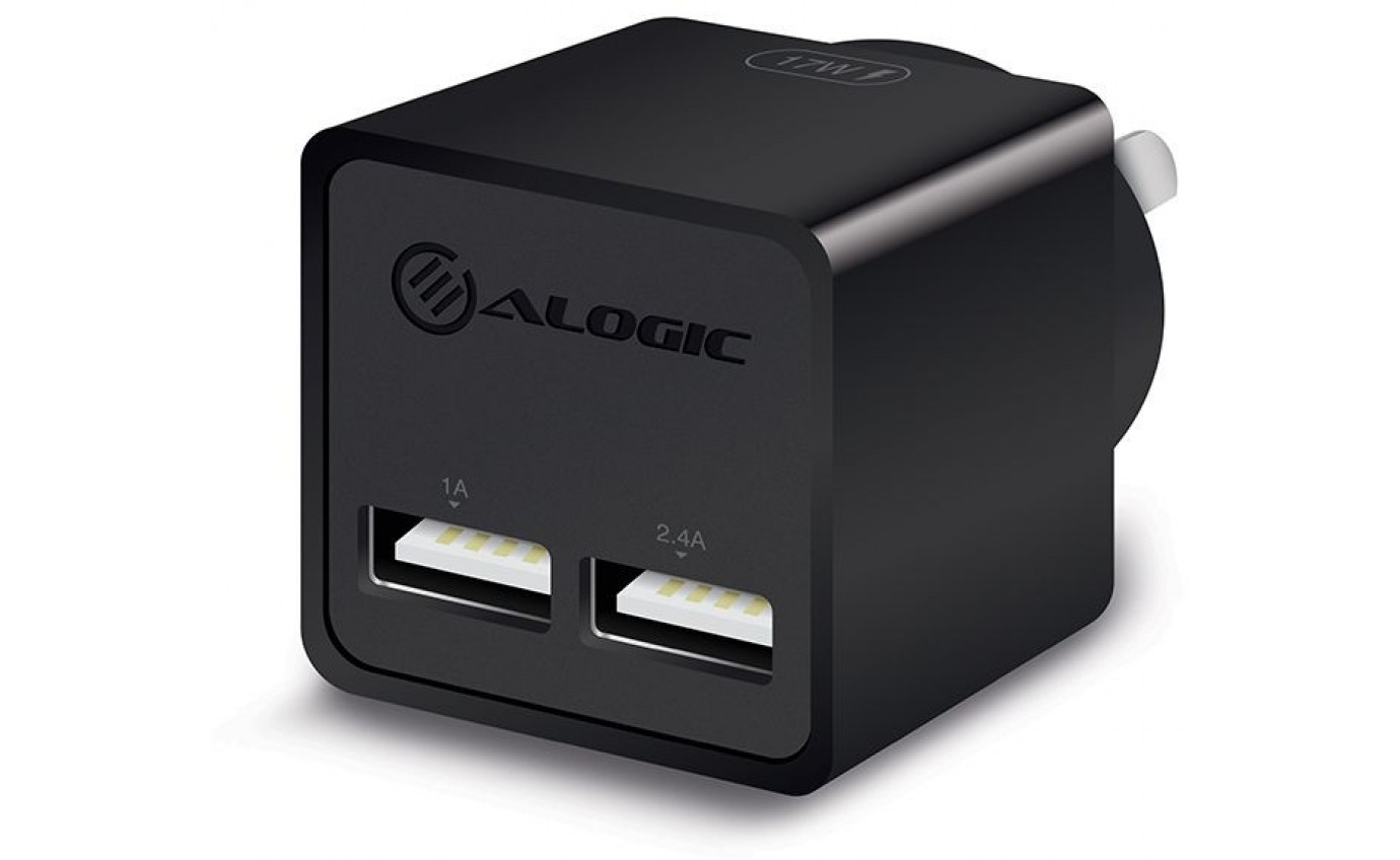 ALOGIC Mini 2 Port USB Wall Charger (Black) WC2A17MBK