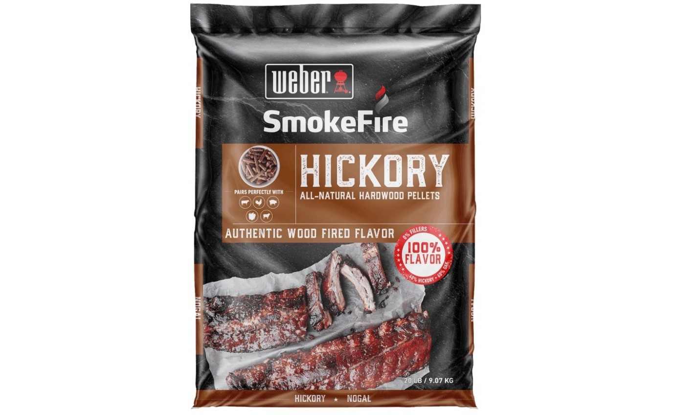 Weber Hickory All-Natural Hardwood Pellets 9kg 190002