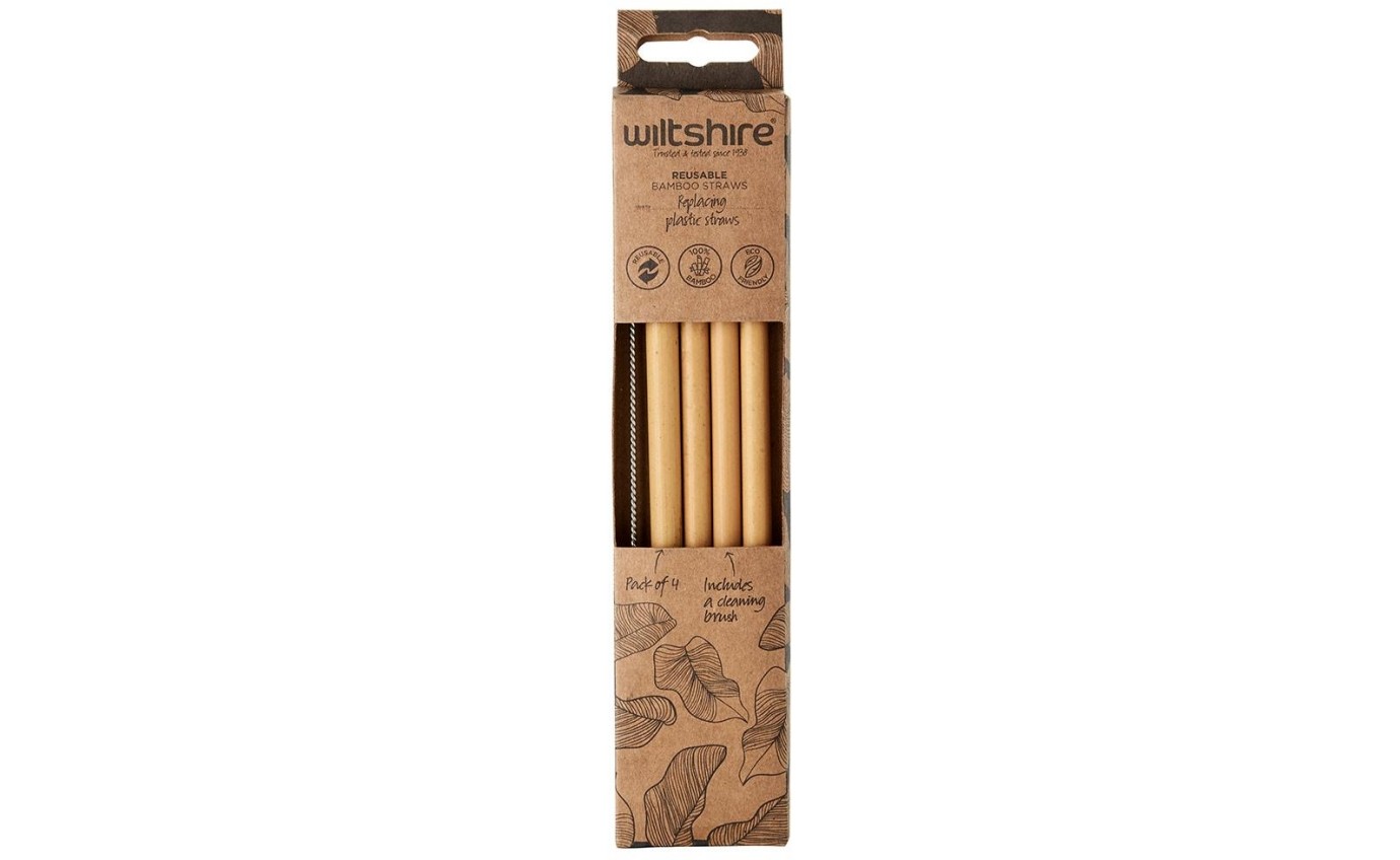 Wiltshire Reusable Bamboo Straws Pack of 4 43925