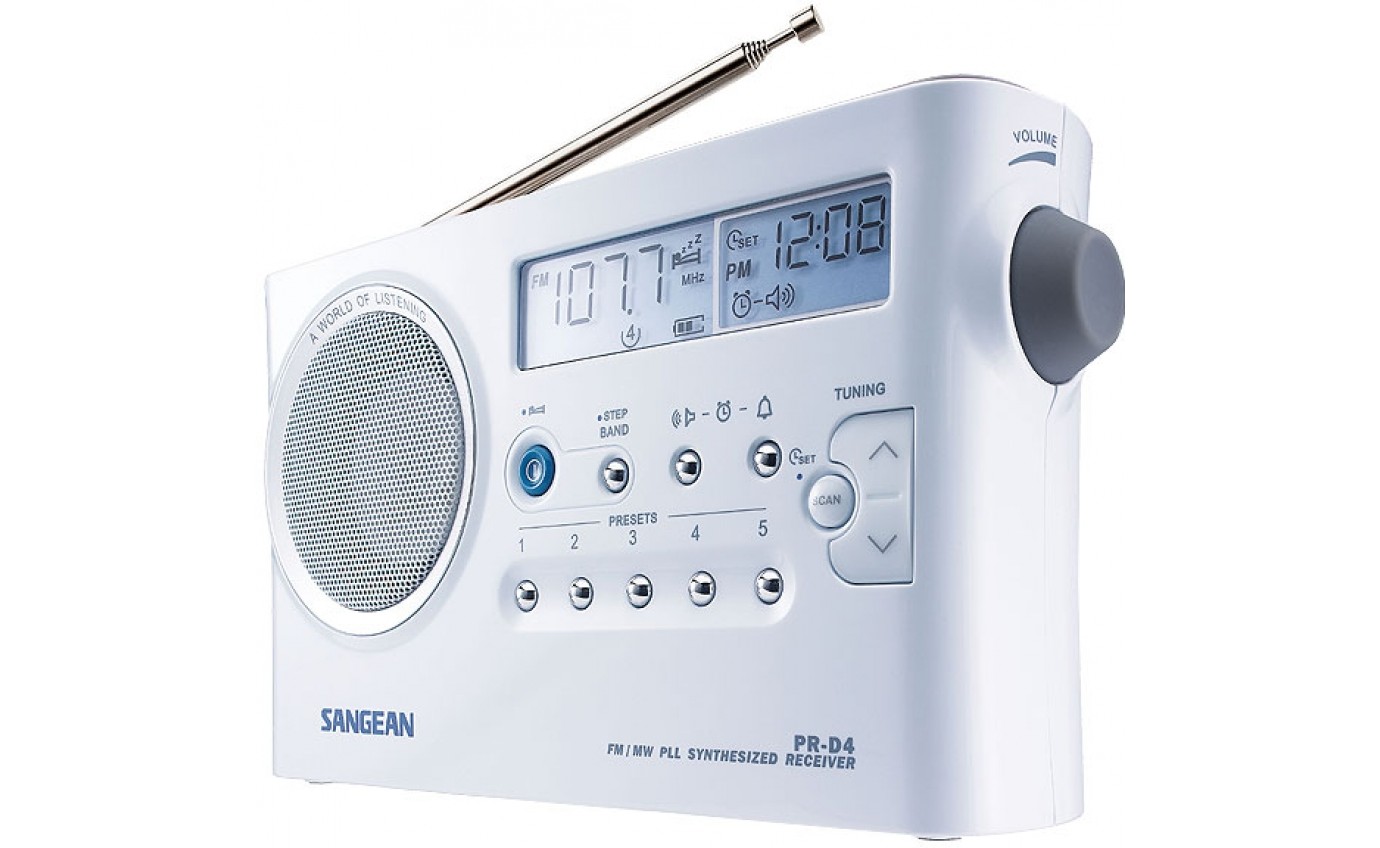 Sangean Portable AM/FM Radio (White) PRD4AD