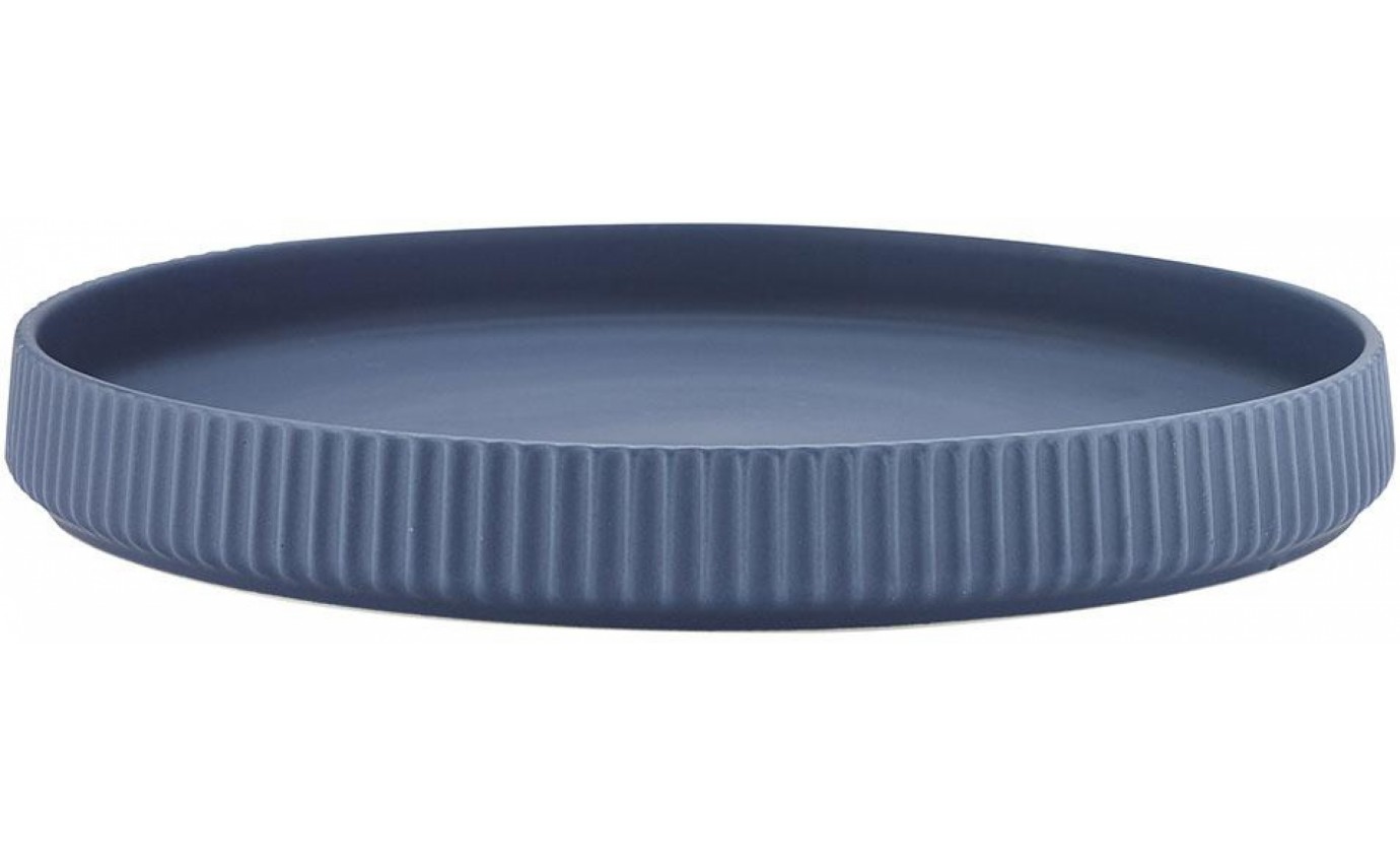 Ladelle Linear Ribbed Round Platter (Blue) 62828