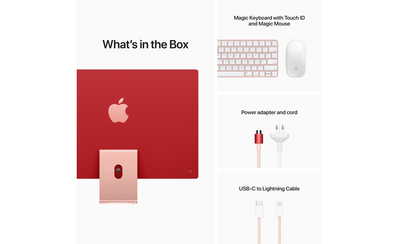 Apple iMac with Retina 4.5K Display 24-inch 8-core GPU 256GB (Pink) [2021] MGPM3XA