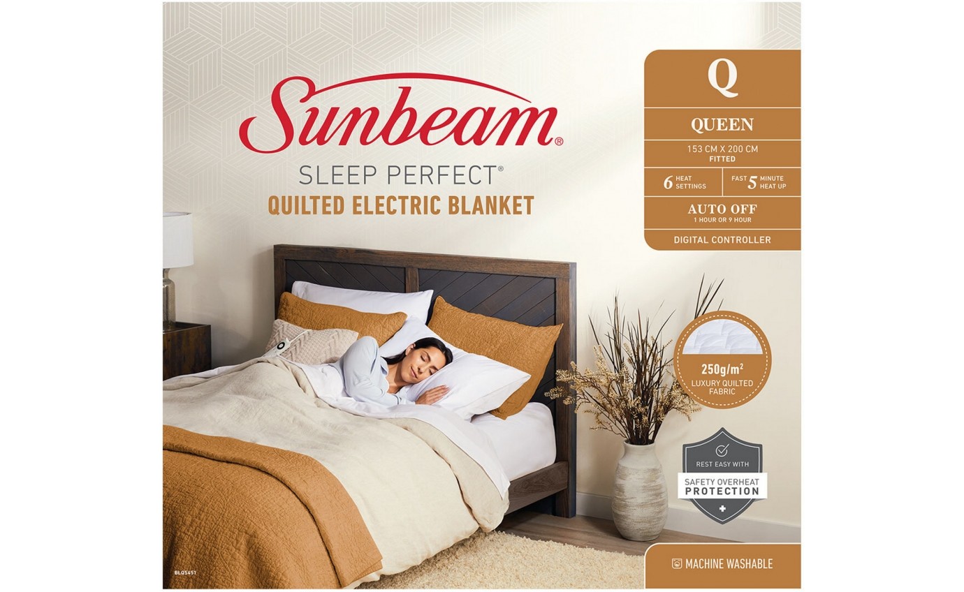 Sunbeam Sleep Perfect Quilted Electric Blanket (Queen) BLQ5451