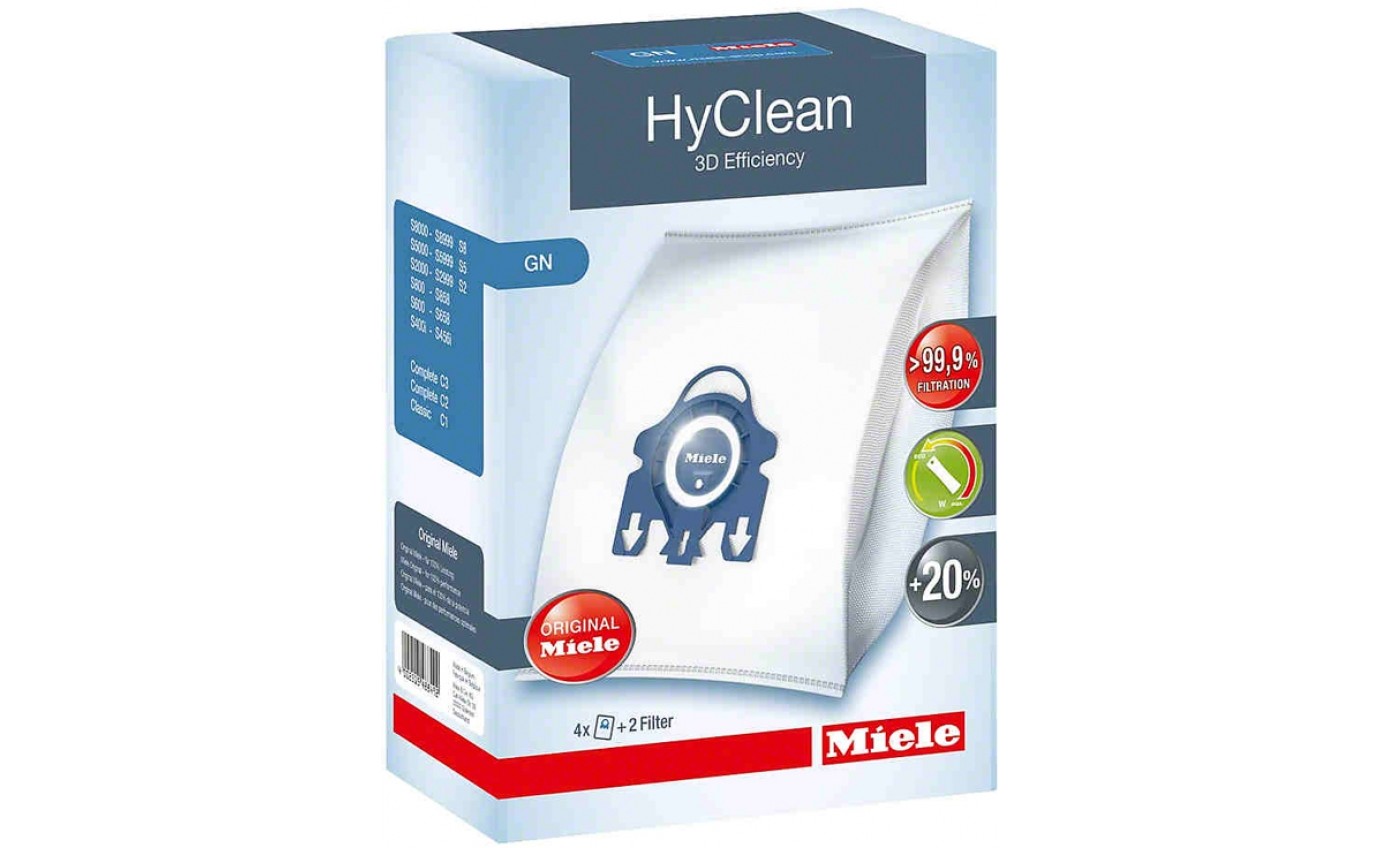 Miele GN HyClean 3D Dustbags (4 Pack + Filter) 09917730