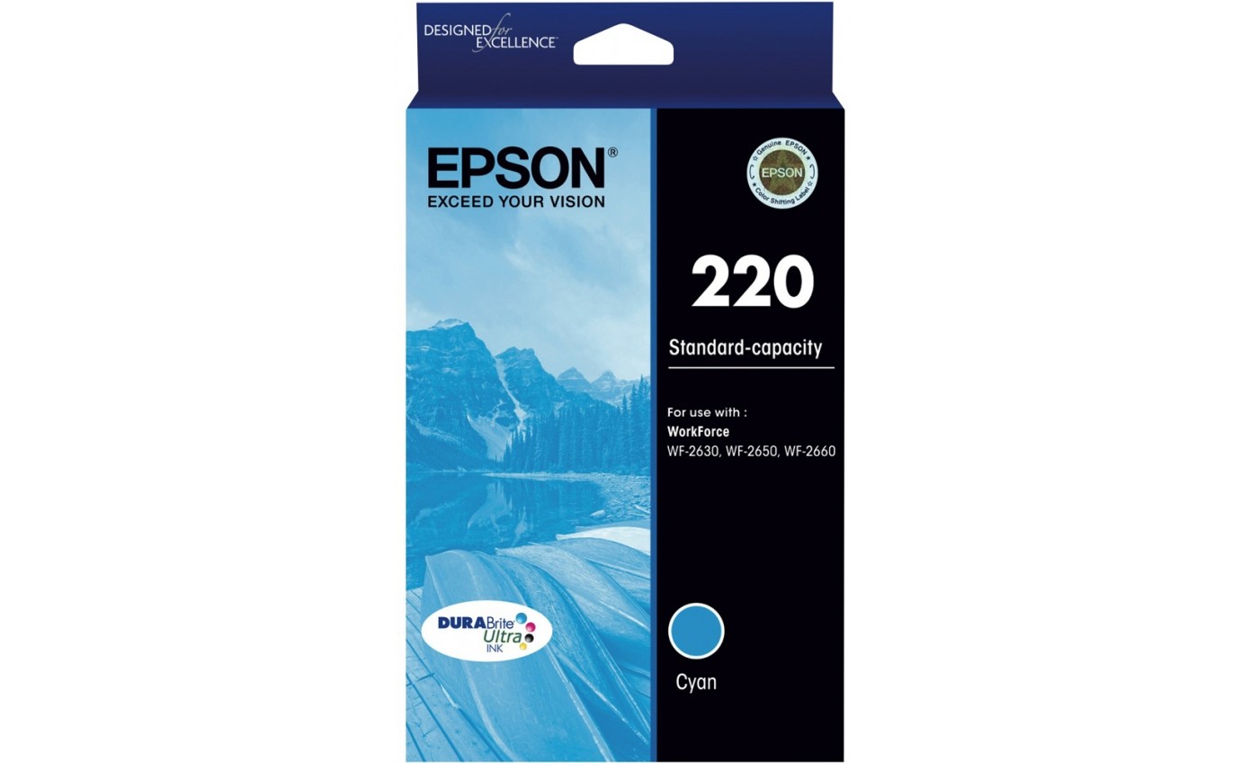 Epson 220 Std Cap DURABrite Ultra Cyan ink Suits XP220 XP420 T293292