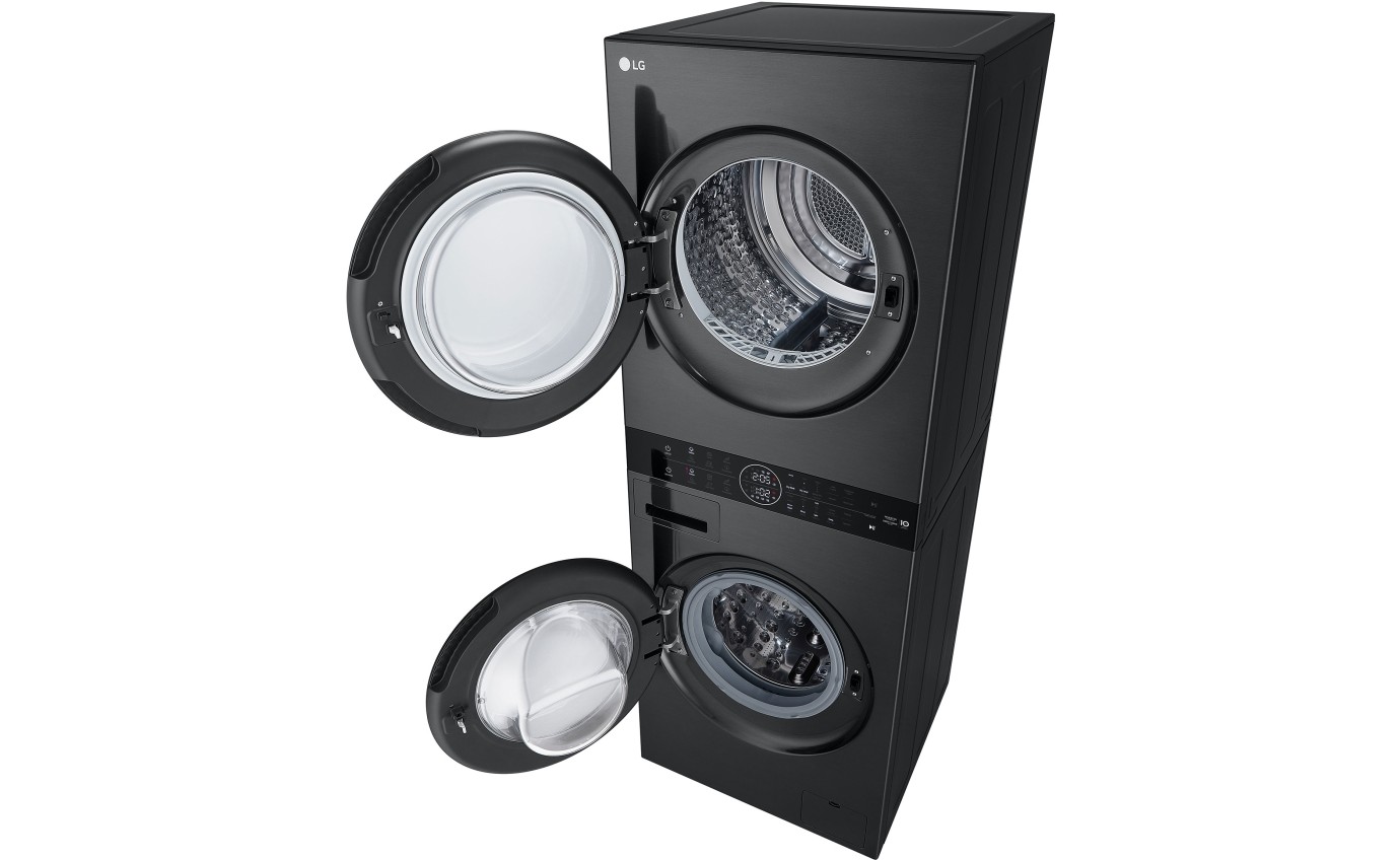 LG 12kg/9kg WashTower™ All-In-One Stacked Washer Dryer (Black Steel) WWT1209B