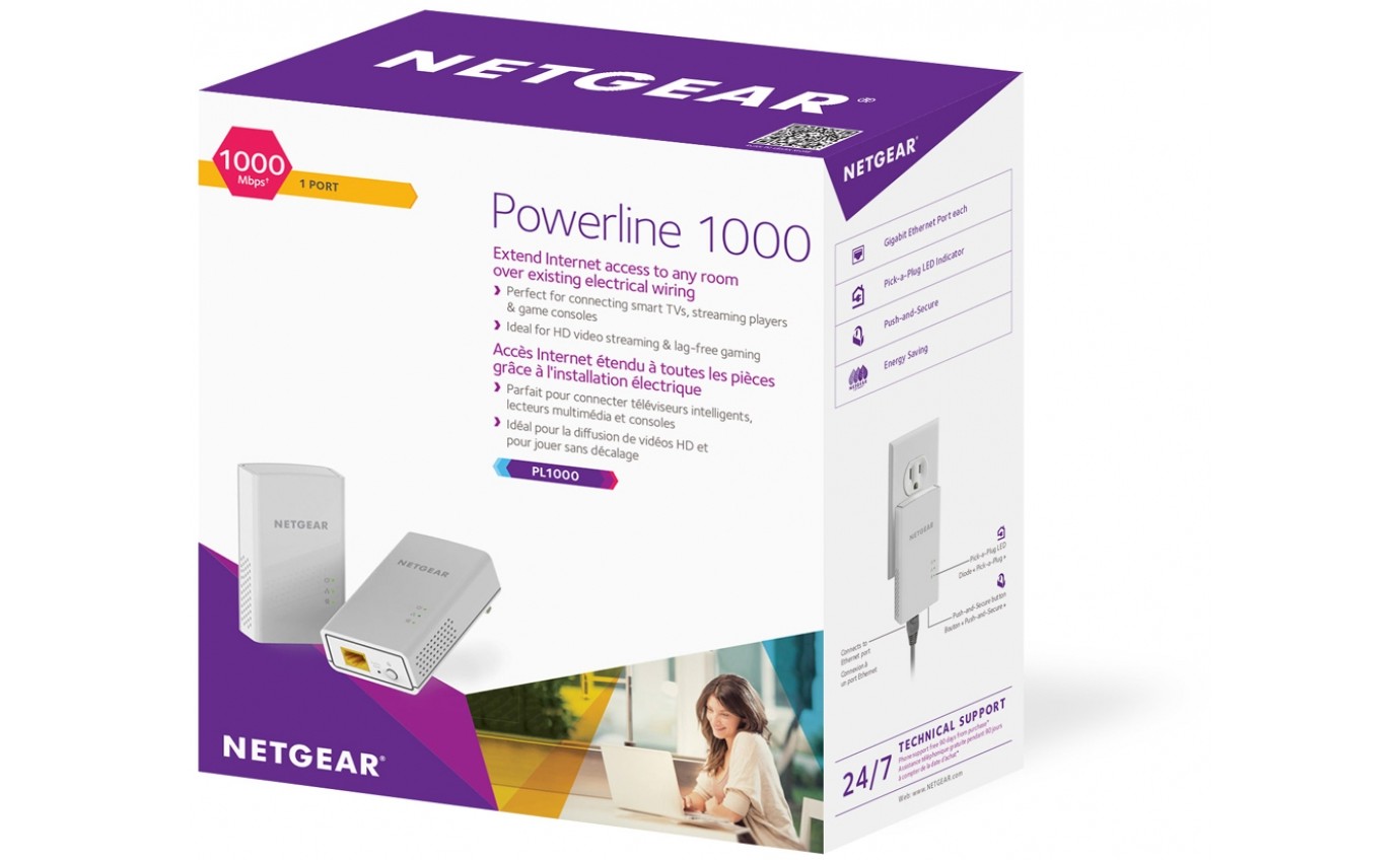 Netgear PowerLINE 1000 Gigabit Adapter Kit (2 Pack) PL1000