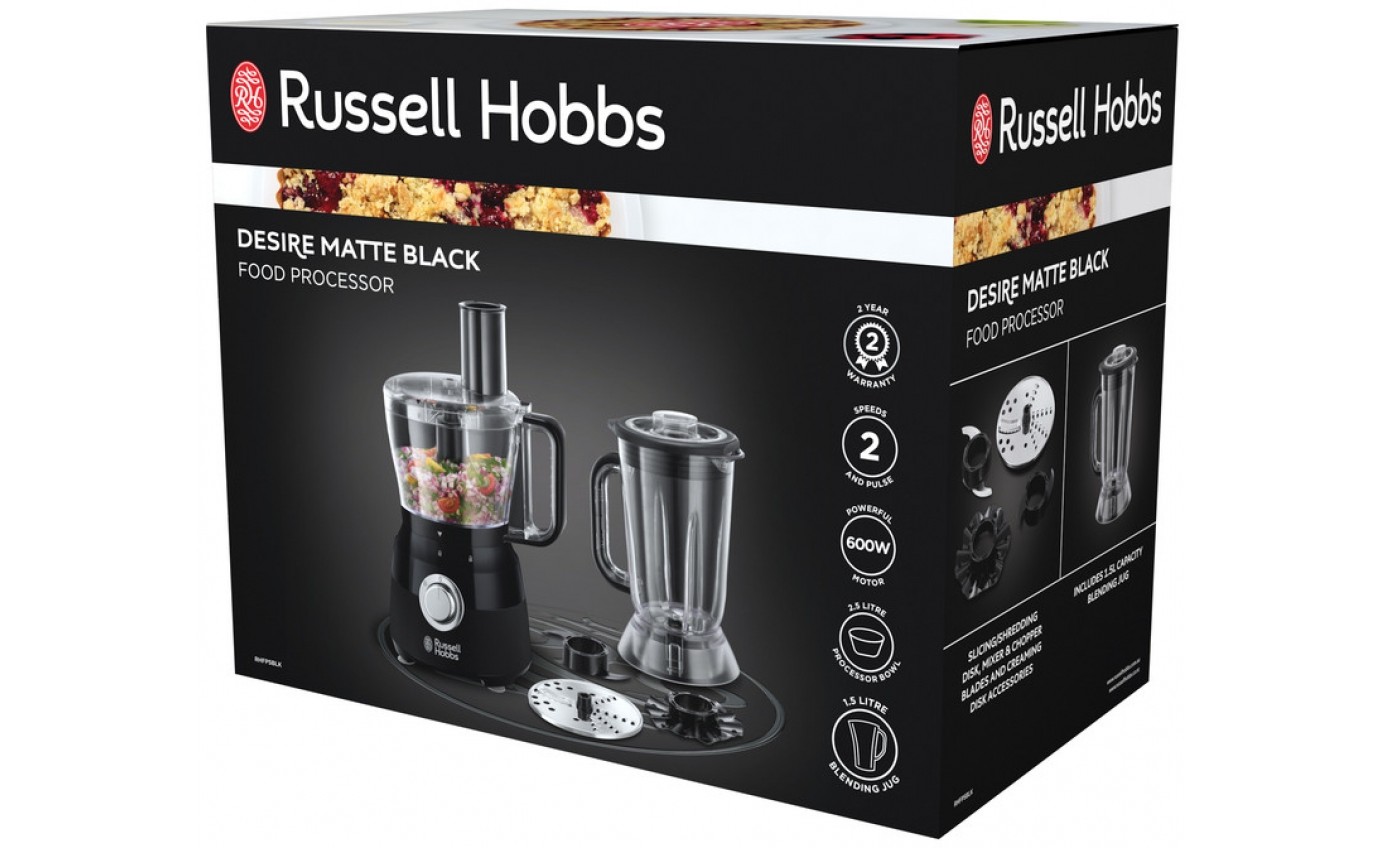 Russell Hobbs Desire Food Processor (Matte Black) RHFP5BLK