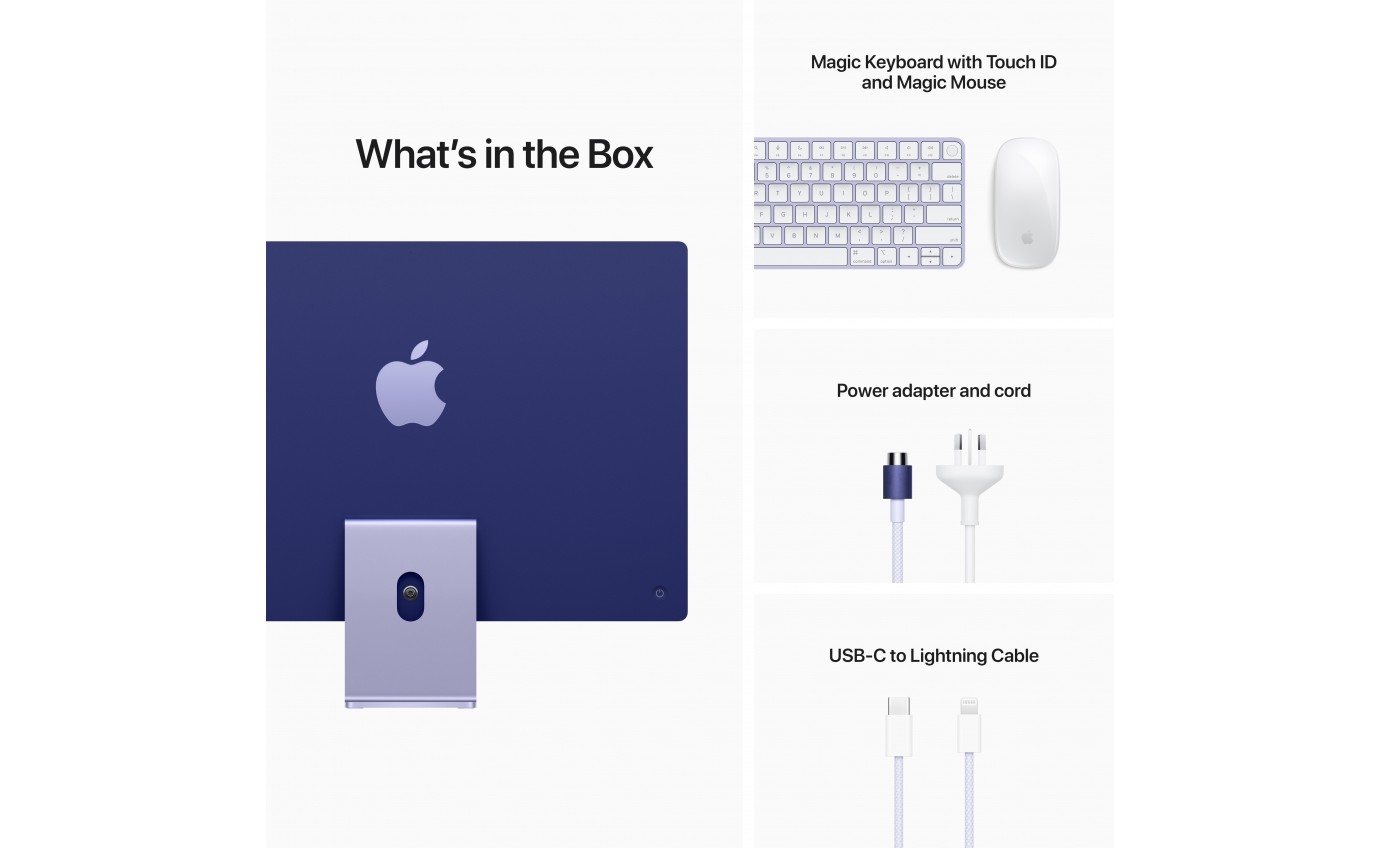 Apple iMac with Retina 4.5K Display 24-inch 8-core GPU 512GB (Purple) [2021] Z130H512
