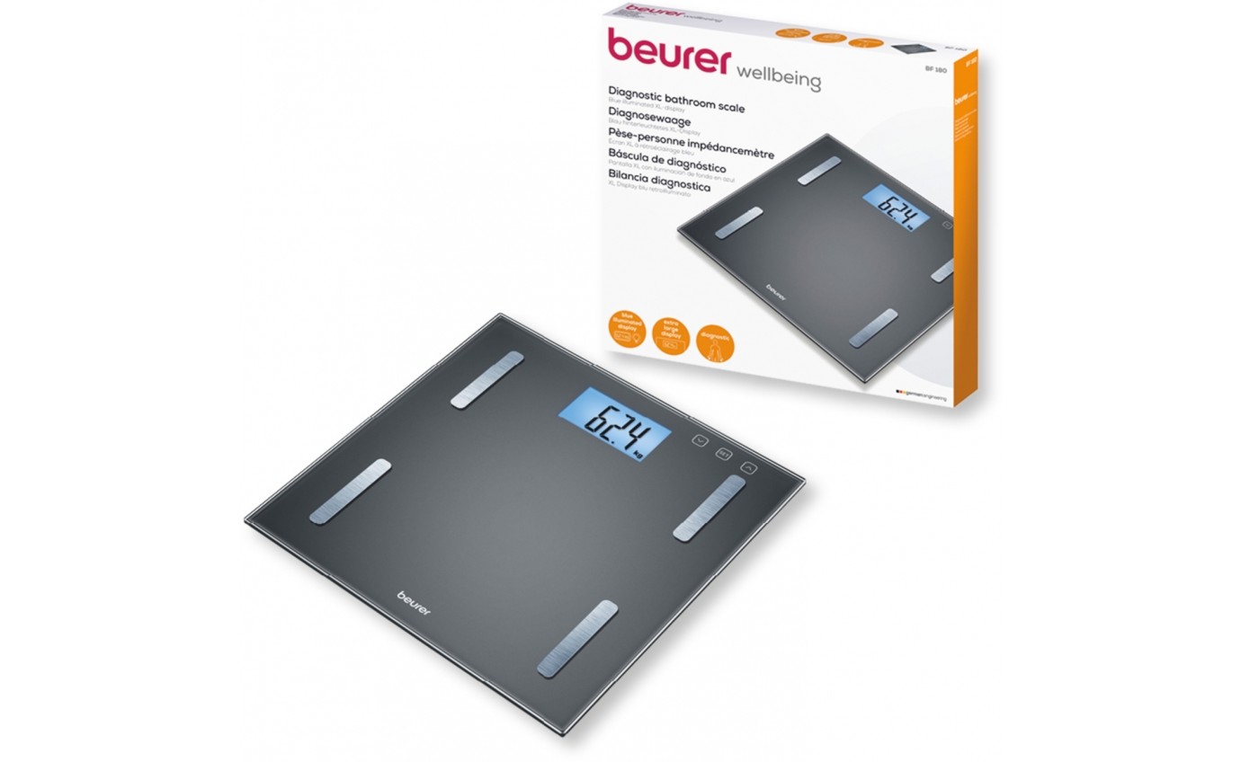 Beurer Digital Glass Body Fat Bathroom Scale BF180