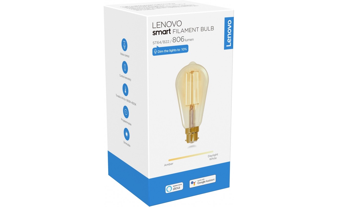 Lenovo Smart Bulb Filament ST64 (B22) ZG38C03355