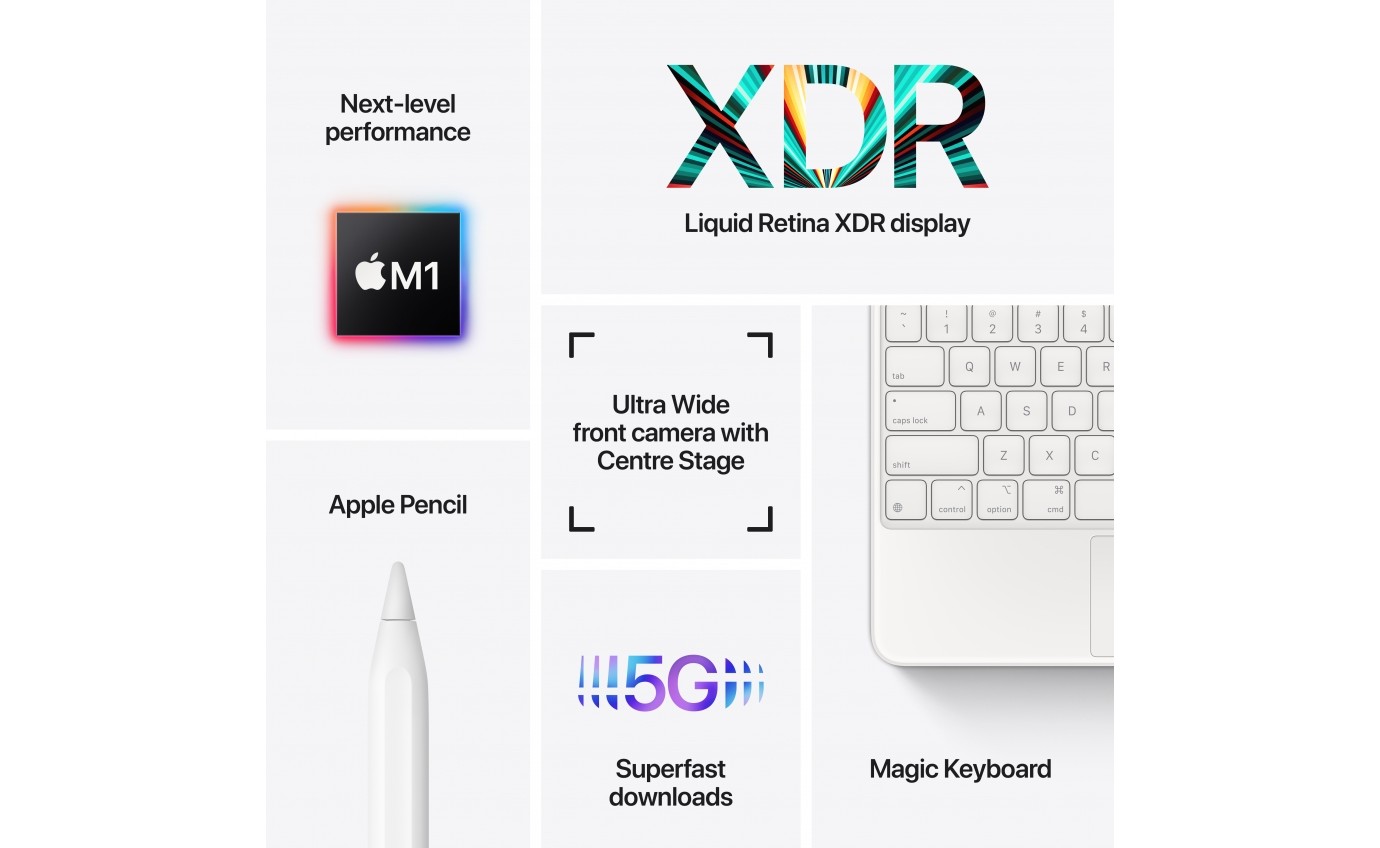 Apple iPad Pro 12.9-inch Wi-Fi + Cellular 1TB (Silver) [2021] MHRC3XA