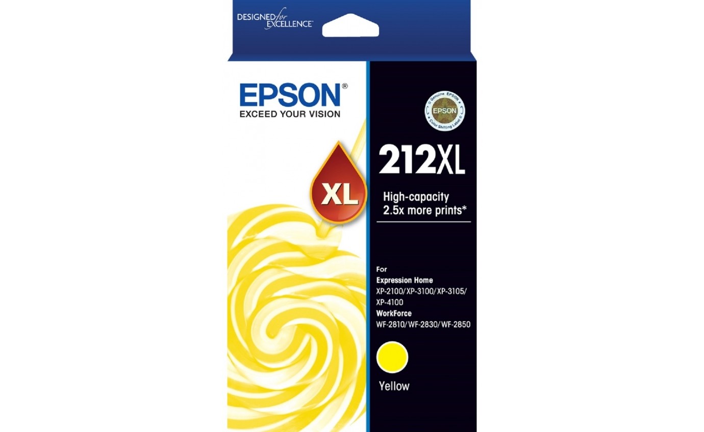 Epson 212XL Genuine Yellow High Yield Ink Cartridge Suits XP4100 XP2100 T02X492