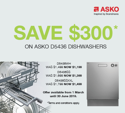 Save $300 on Asko Dishwashers