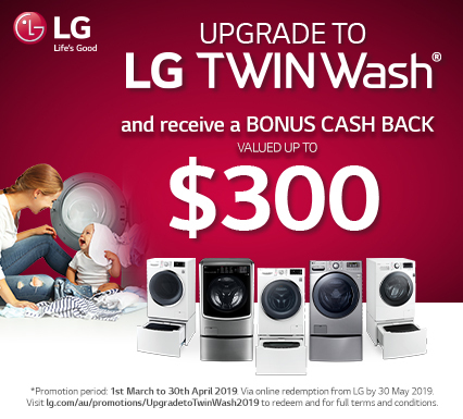 LG TwinWash $300 Cashback