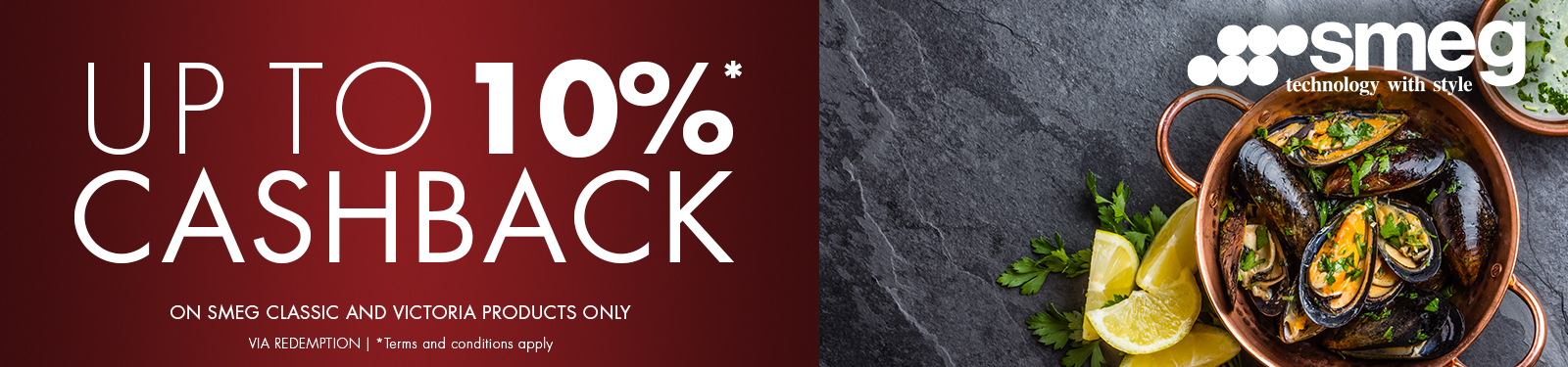 Smeg up to 10% Cashback