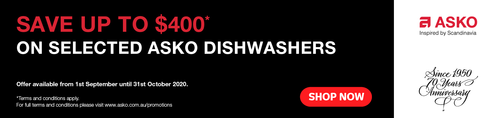Save Up To $400 On Asko Dishwashers