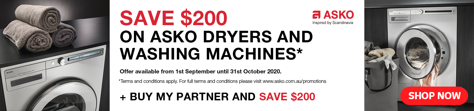 Save $200 On Asko Washers & Dryers